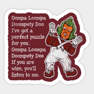 Oompa Loopa Lyrics Worn Out Sticker